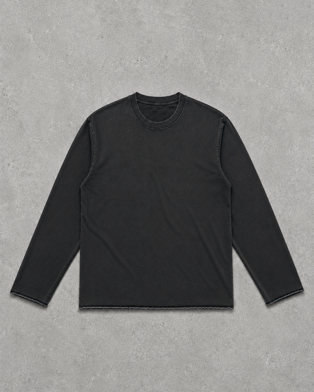 playera negra vintage 270gms manga larga semi oversize
