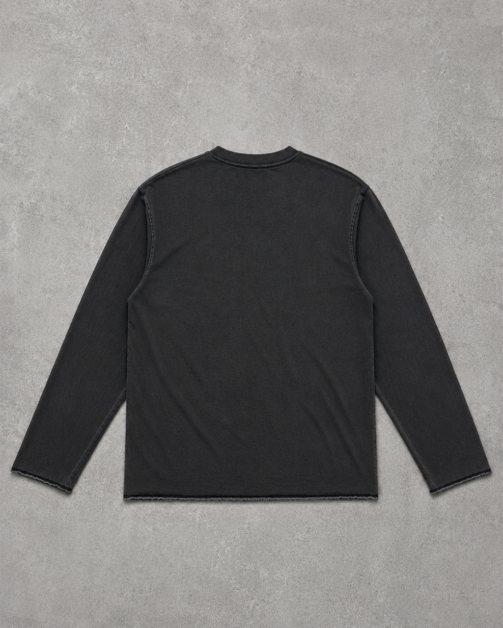 playera negra vintage 270gms manga larga semi oversize