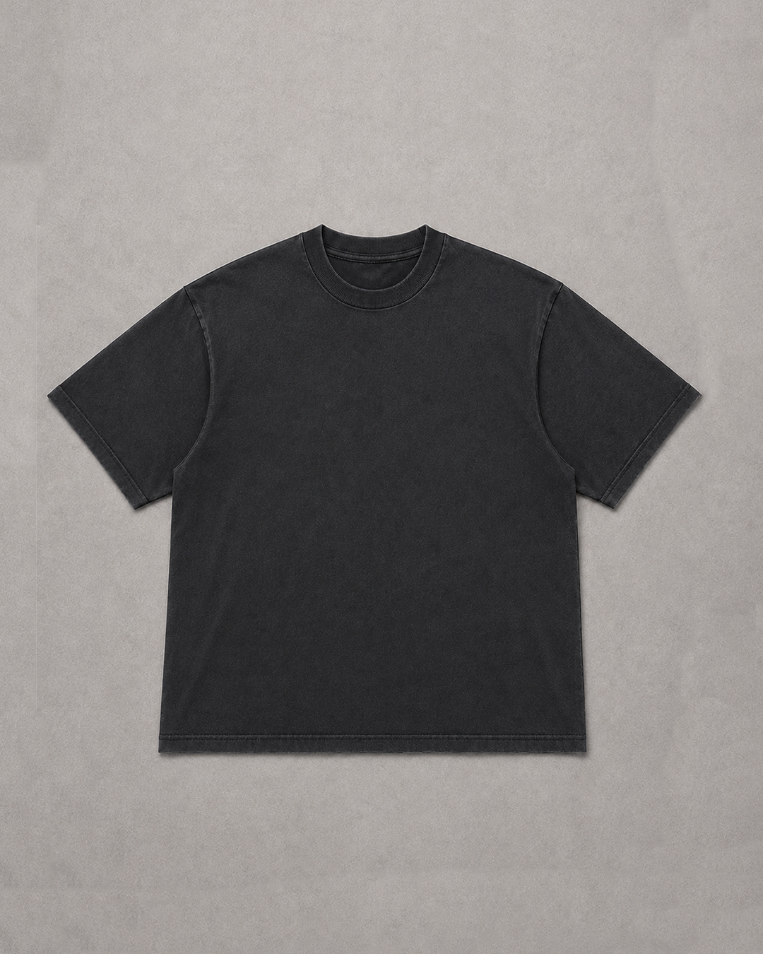 playera negra vintage semiover 270gms manga corta